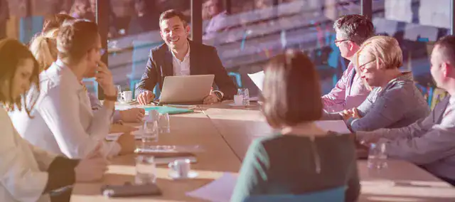 stock photo of a modern, casual business meeting