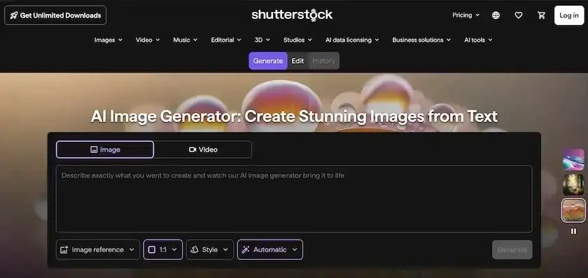 ai image generator from Shutterstock
