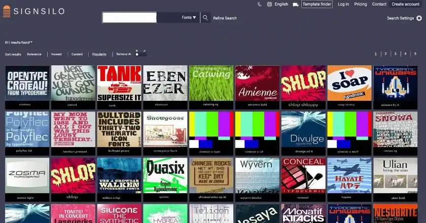 signsilo templates fonts